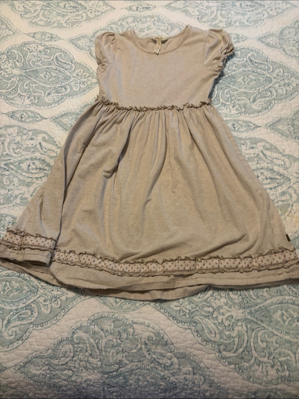 Matilda Jane Girls Cream Ruffle Hem Short Sleeve Dress